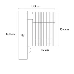 Design-Außenwandleuchte schwarz mit Bewegungssensor IP44 - Boris