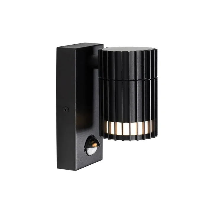 Design-Außenwandleuchte schwarz mit Bewegungssensor IP44 - Boris