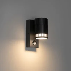 Design-Außenwandleuchte schwarz mit Bewegungssensor IP44 - Boris