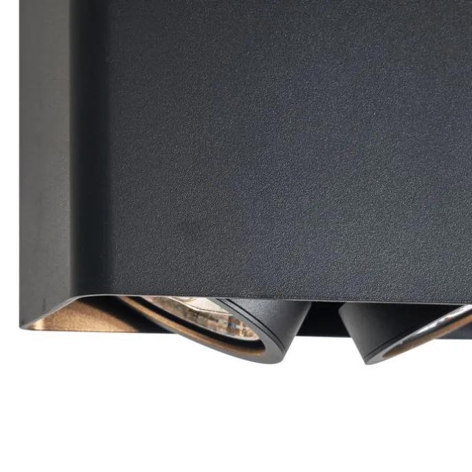 Design-Aufbaustrahler schwarz GU10 70mm 2-flammig dreh- und schwenkbar - Vox