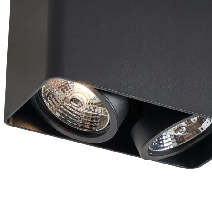 Design-Aufbaustrahler schwarz GU10 70mm 2-flammig dreh- und schwenkbar - Vox