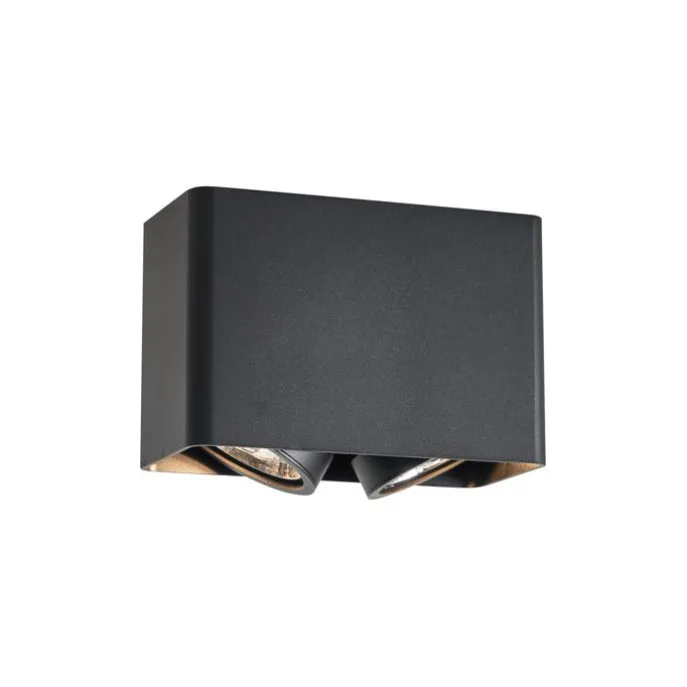 Design-Aufbaustrahler schwarz GU10 70mm 2-flammig dreh- und schwenkbar - Vox