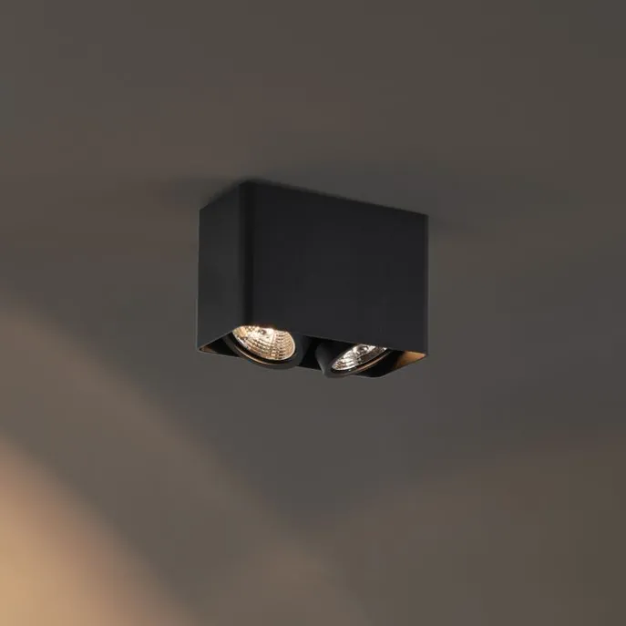 Design-Aufbaustrahler schwarz GU10 70mm 2-flammig dreh- und schwenkbar - Vox