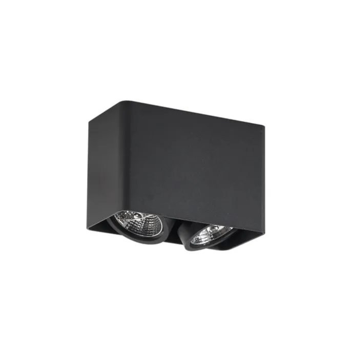 Design-Aufbaustrahler schwarz GU10 70mm 2-flammig dreh- und schwenkbar - Vox