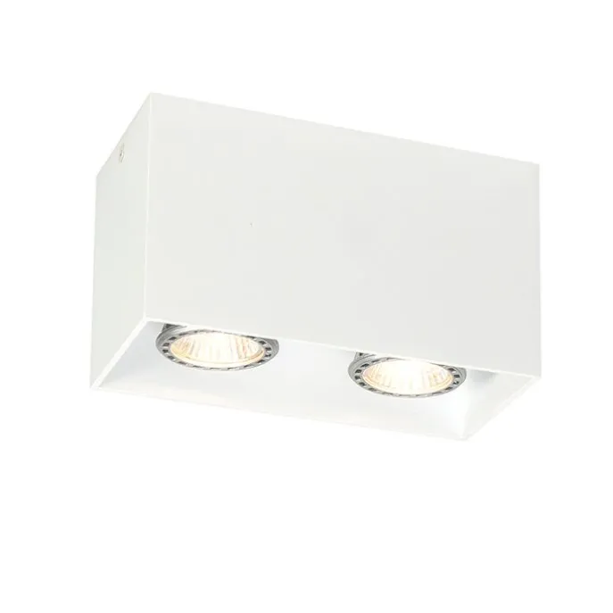 Design-Aufbaustrahler weiß 2-flammig GU10 50mm - Qubo