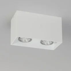 Design-Aufbaustrahler weiß 2-flammig GU10 50mm - Qubo