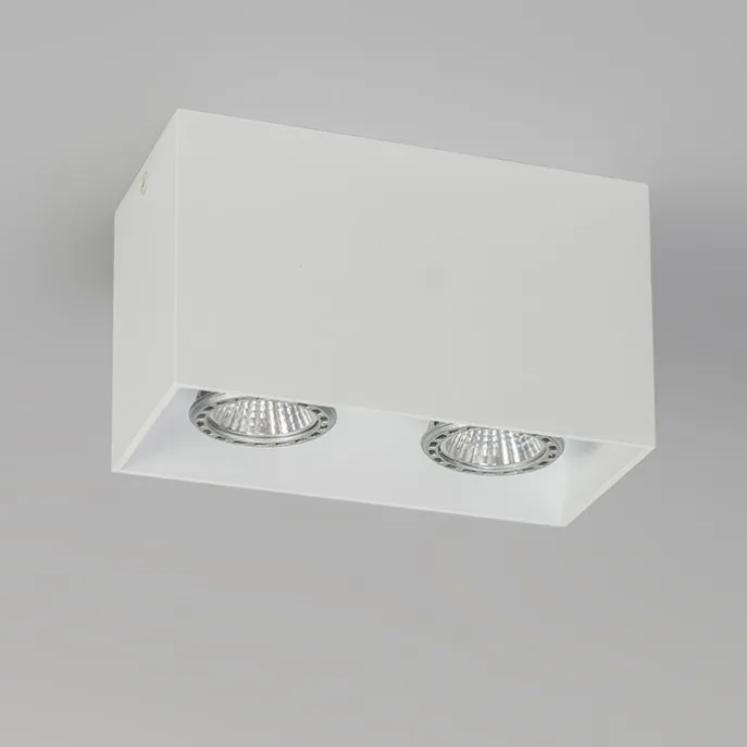 Design-Aufbaustrahler weiß 2-flammig GU10 50mm - Qubo