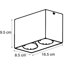 Design-Aufbaustrahler weiß 2-flammig GU10 50mm - Qubo