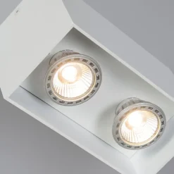 Design-Aufbaustrahler weiß 2-flammig GU10 50mm - Qubo