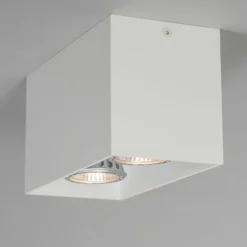 Design-Aufbaustrahler weiß 2-flammig GU10 50mm - Qubo