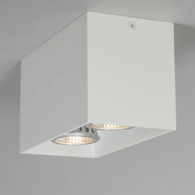 Design-Aufbaustrahler weiß 2-flammig GU10 50mm - Qubo