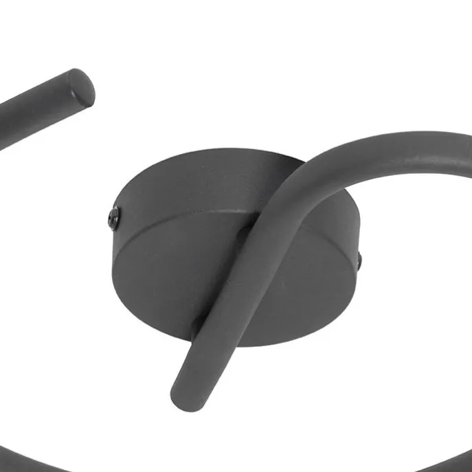 Design-Deckenleuchte Schwarz mit Gold 3-flammig rund - Noud