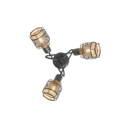 Design-Deckenleuchte Schwarz mit Gold 3-flammig - Noud