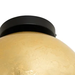 Design-Deckenleuchte schwarz mit goldenem Glas – Bert
