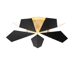Design-Deckenleuchte Schwarz mit Gold 5-flammig - Sinem