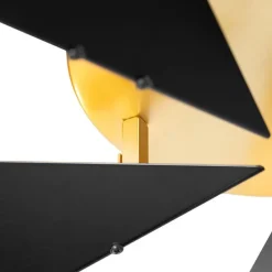 Design-Deckenleuchte Schwarz mit Gold 5-flammig - Sinem