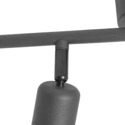 Design-Deckenleuchte schwarz mit goldfarbenem 4-flammigem Rechteck - Noud