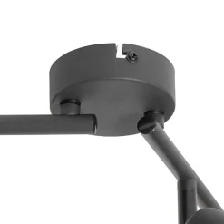 Design-Deckenleuchte schwarz mit goldfarbenem 4-flammigem Rechteck - Noud