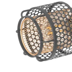 Design-Deckenleuchte Schwarz mit Gold 4-flammig - Noud