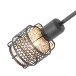 Design-Deckenleuchte Schwarz mit Gold 4-flammig - Noud