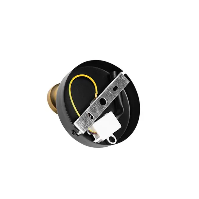 Design-Deckenspot Schwarz mit Gold mit Rauchglas - Zuzanna