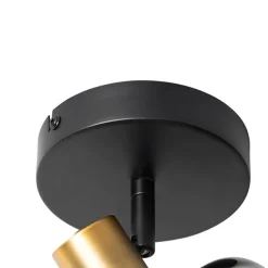 Design-Deckenspot Schwarz mit Gold mit Rauchglas - Zuzanna
