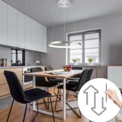 Design-Hängelampe Aluminium inkl. LED Dimmbar Easylift - Hoop