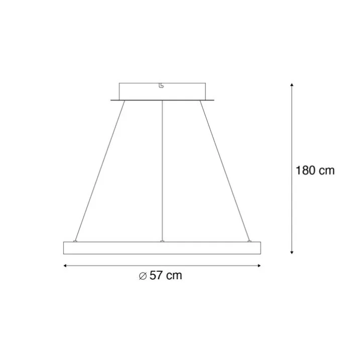 Design-Hängelampe Aluminium inkl. LED Dimmbar Easylift - Hoop