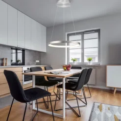 Design-Hängelampe Aluminium inkl. LED Dimmbar Easylift - Hoop