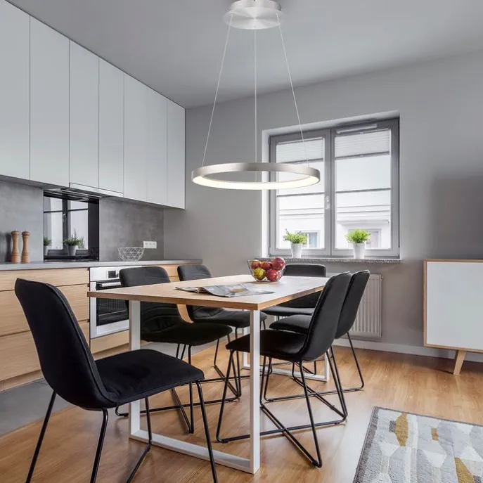 Design-Hängelampe Aluminium inkl. LED Dimmbar Easylift - Hoop