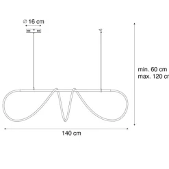 Design-Hängelampe schwarz inkl. LED 3-stufig dimmbar - Danisha