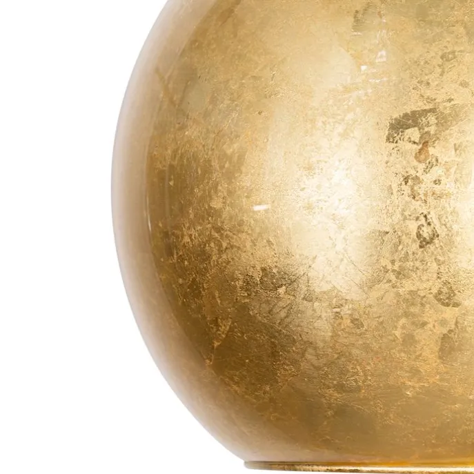 Design-Hängelampe schwarz mit Goldglas 3-flammig - Bert