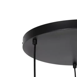 Design-Hängelampe schwarz mit Goldglas 3-flammig - Bert