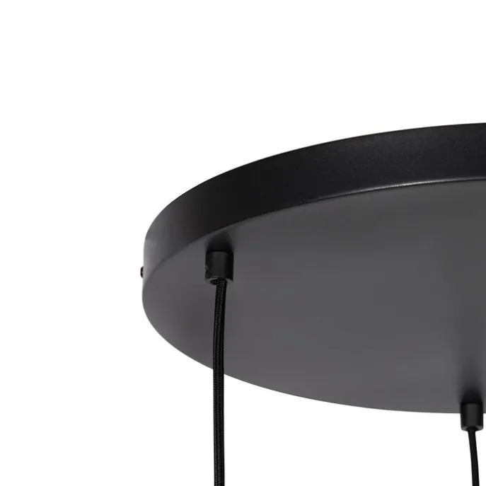 Design-Hängelampe schwarz mit Goldglas 3-flammig - Bert