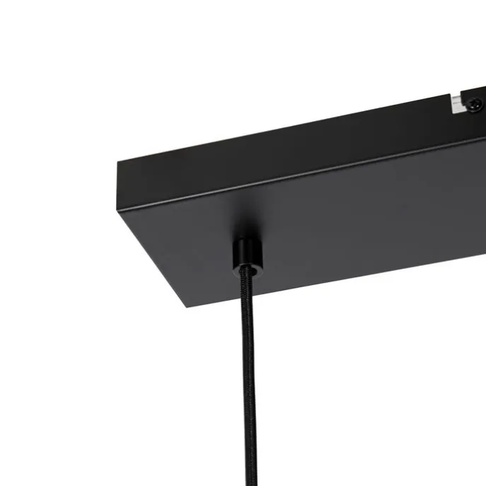 Design-Hängelampe schwarz mit Gold und Rauchglas 4-flammig - Kyan