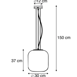 Design-Hängelampe schwarz mit Rauchglas - Bliss