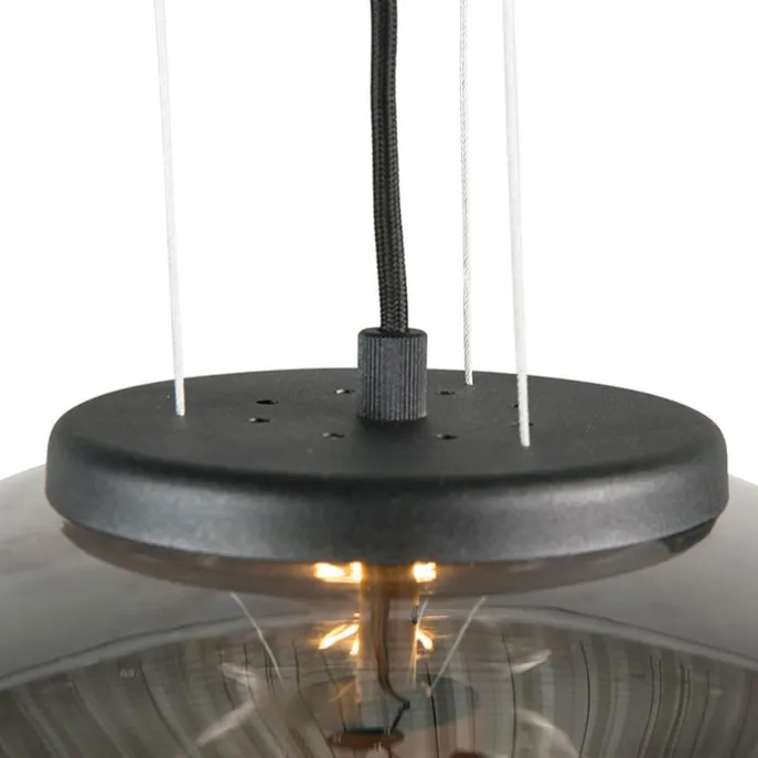 Design-Hängelampe schwarz mit Rauchglas - Bliss