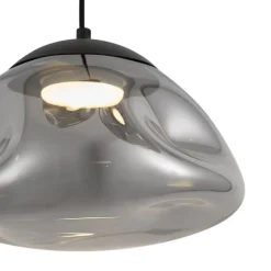 Design-Hängelampe schwarz mit Rauchglas 3-flammig - Gus