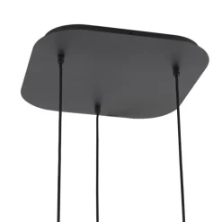 Design-Hängelampe schwarz mit Rauchglas 3-flammig - Gus