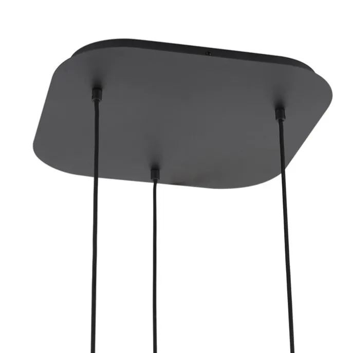 Design-Hängelampe schwarz mit Rauchglas 3-flammig - Gus