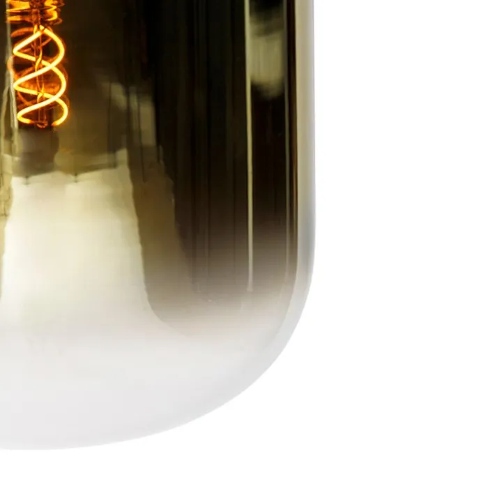 Design-Hängelampe schwarz mit Goldglas 2-flammig - Bliss