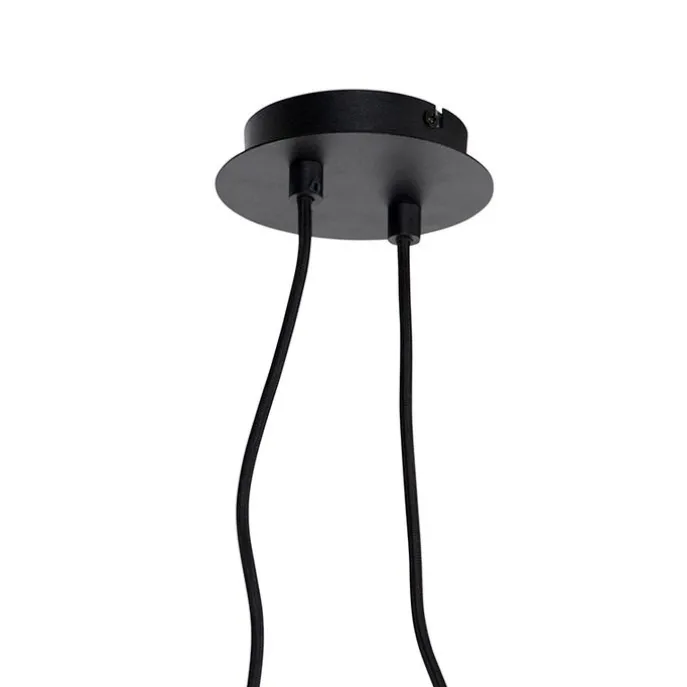 Design-Hängelampe schwarz mit Goldglas 2-flammig - Bliss