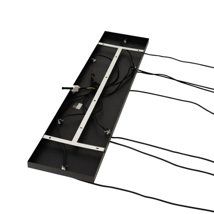 Design-Hängelampe schwarz mit Goldglas 7-flammig - Bert