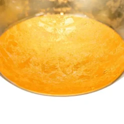 Design-Hängelampe schwarz mit Goldglas 7-flammig - Bert