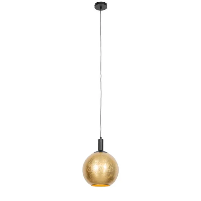 Design-Hängelampe schwarz mit goldenem Glas – Bert