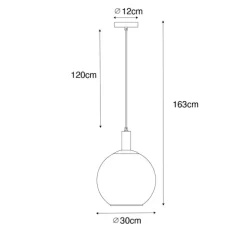 Design-Hängelampe schwarz mit goldenem Glas – Bert