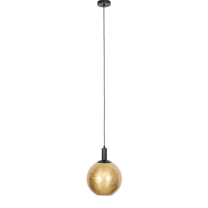 Design-Hängelampe schwarz mit goldenem Glas – Bert