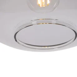 Design-Hängelampe schwarz mit Gold und Rauchglas – Kyan