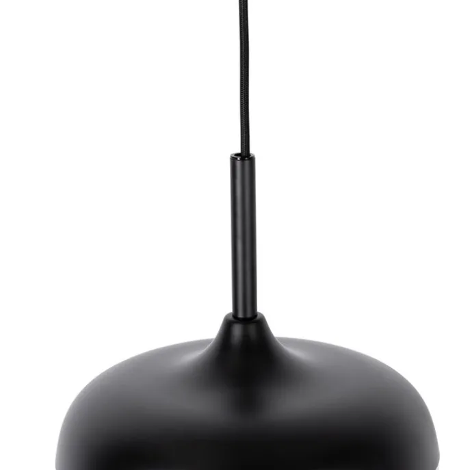 Design-Hängelampe schwarz mit Gold und Rauchglas – Kyan