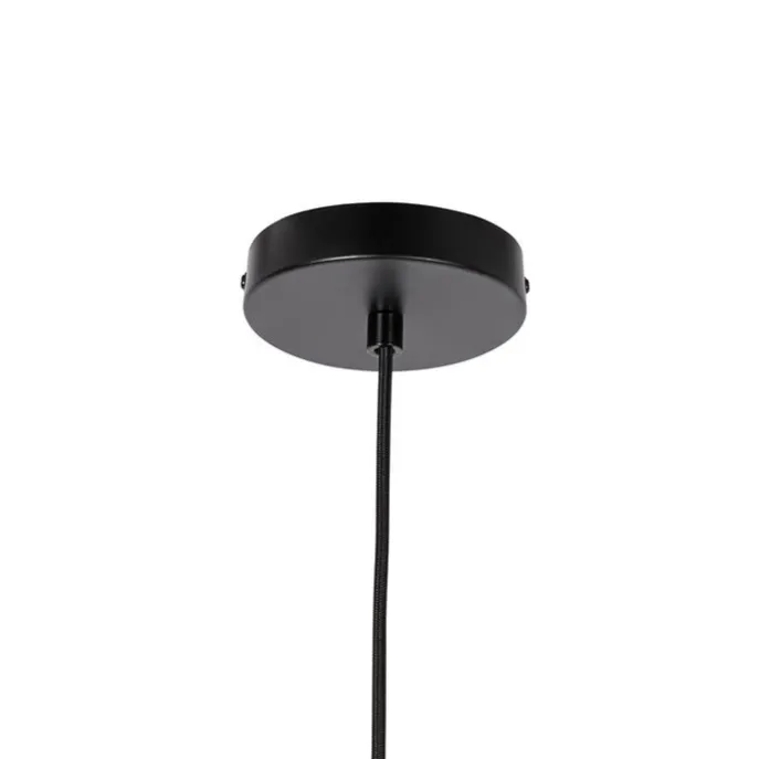 Design-Hängelampe schwarz mit Gold und Rauchglas – Kyan